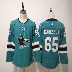 Kinder San Jose Sharks Eishockey Trikot Erik Karlsson #65 Teal Authentic